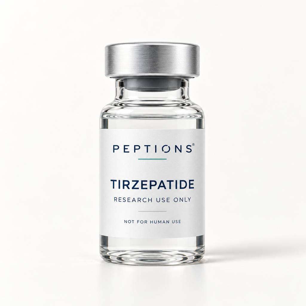 PEPTIONS Tirzepatide 5 mg lyophilized research peptide vial